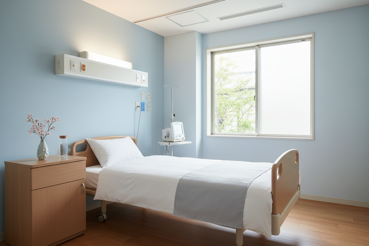 generate 16:9 image about 入院案内 without any text